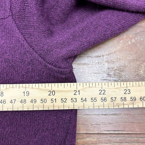Eddie Bauer Maroon 1/4 Snap Button Mock Neck Sweater Women Petite Medium - Picture 7 of 8